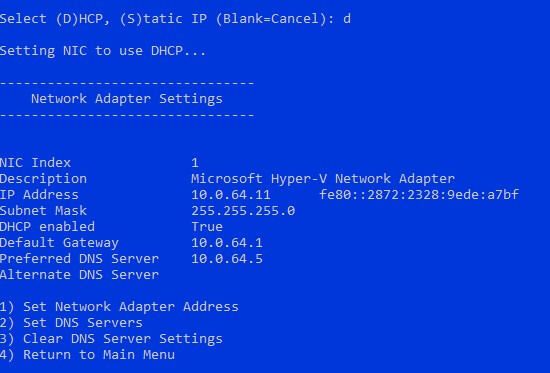DHCP Role On Windows 2019 Core