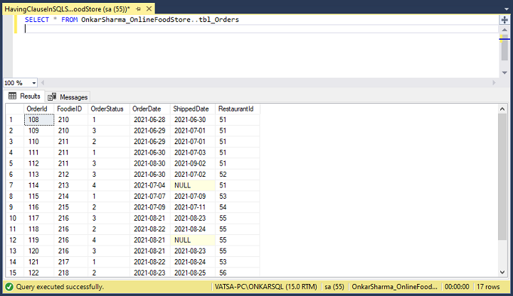 Difference Between HAVING And WHERE Clause In SQL Server