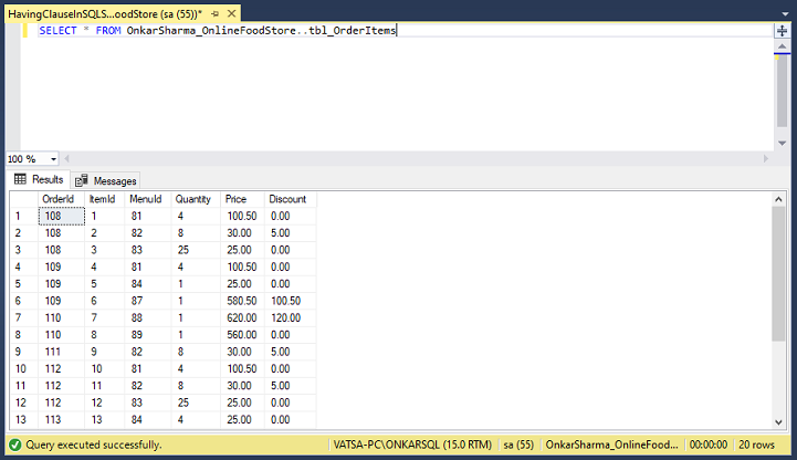 Difference Between HAVING And WHERE Clause In SQL Server