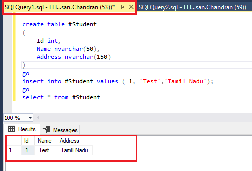 Temp Table Variable