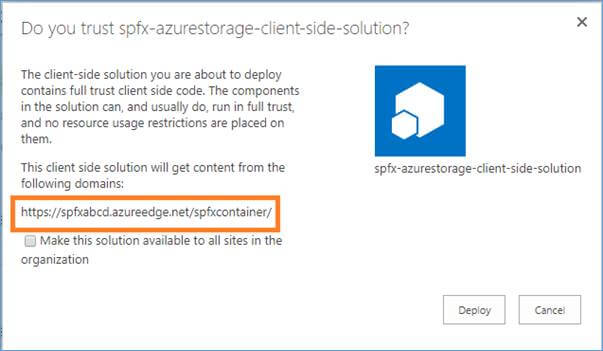 Different CDN options for SharePoint Framework Web Part