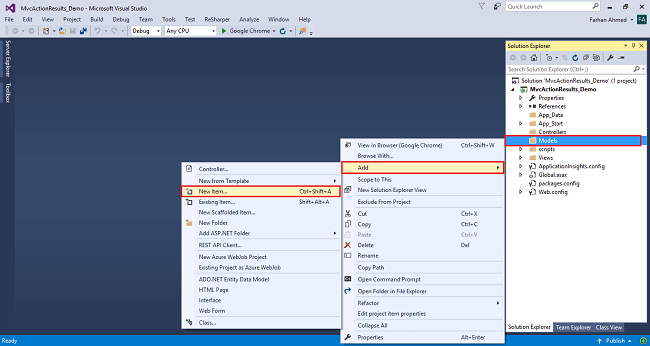 Different Types Of ActionResult In MVC