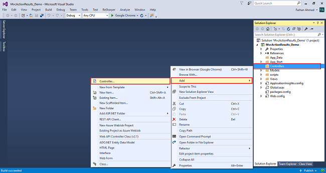 Different Types Of ActionResult In MVC