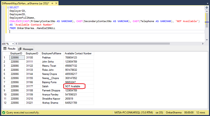 Different Ways To Handle NULL In SQL Server