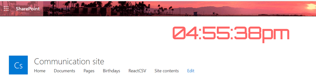Digital Clock Extension In SPFX