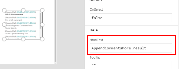 Display Appended Comments Version History from SharePoint List on PowerApps