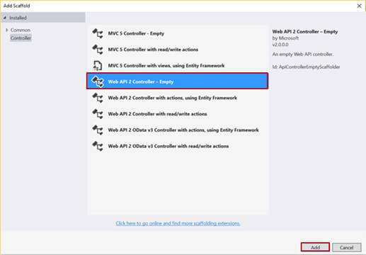 Web API 2 Controller