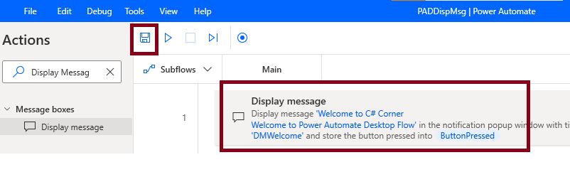 Display Message Action In Desktop Flow Using Microsoft Power Automate