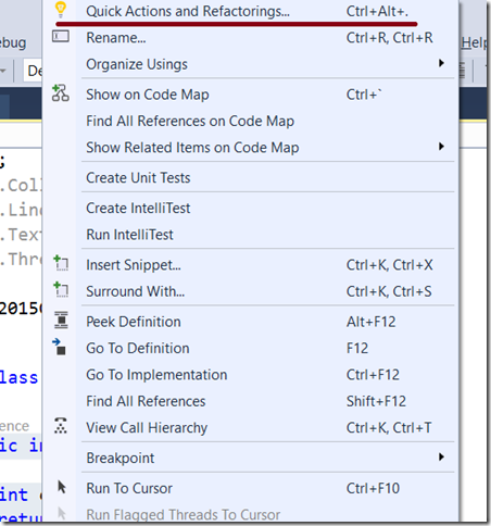 Quick Actions and Refactorings