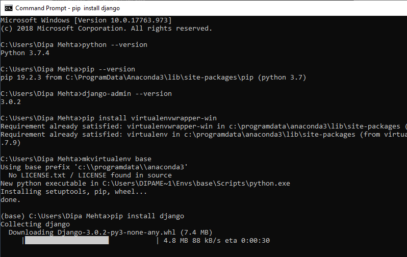 Django - Environment Setup With First App