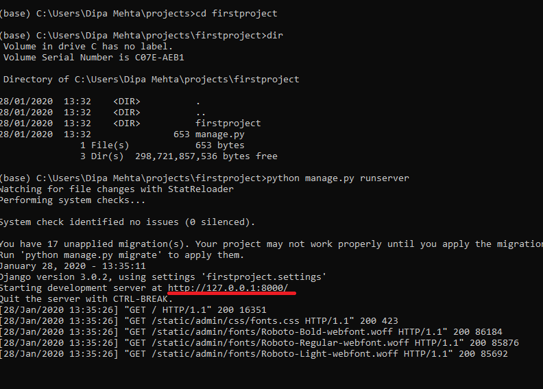 Django - Environment Setup With First App