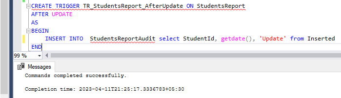 DML Trigger in SQL Server