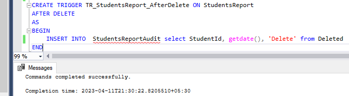 DML Trigger in SQL Server