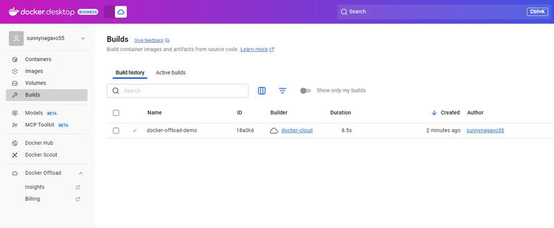Click on the Build tab