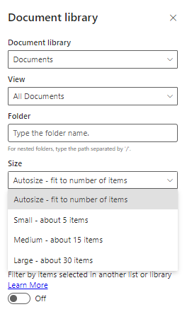 Document Library Web Part in SharePoint Online