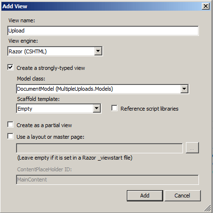  Creating upload View