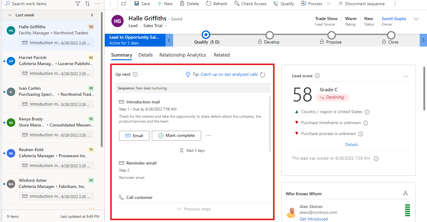 Dynamics 365 – Enhanced Sequence Experience – Wave 2
