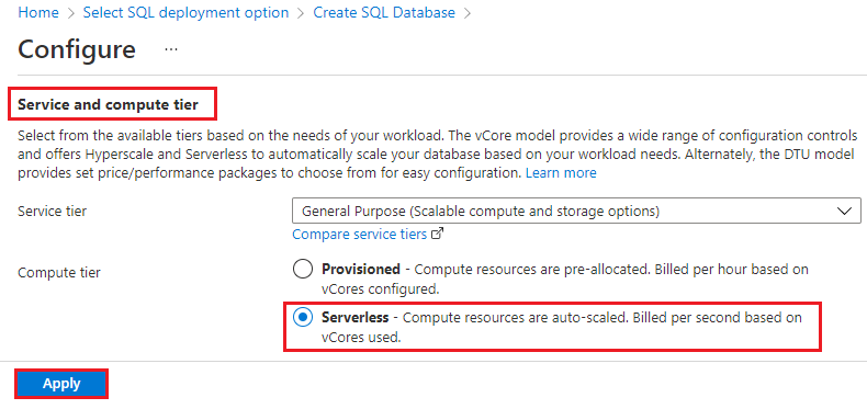 Build Single Database In Azure