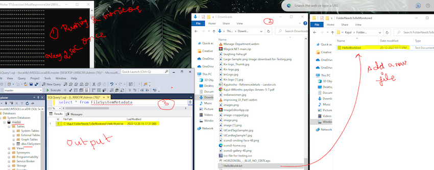monitor a directory in Windows 10 using C# and .NET