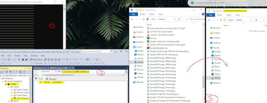 monitor a directory in Windows 10 using C# and .NET