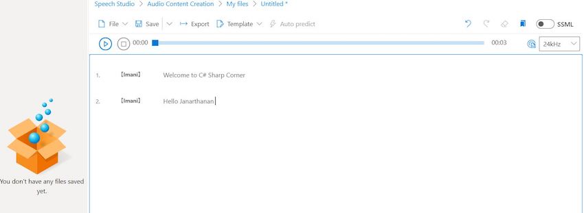 Azure Cognitive Speech Service