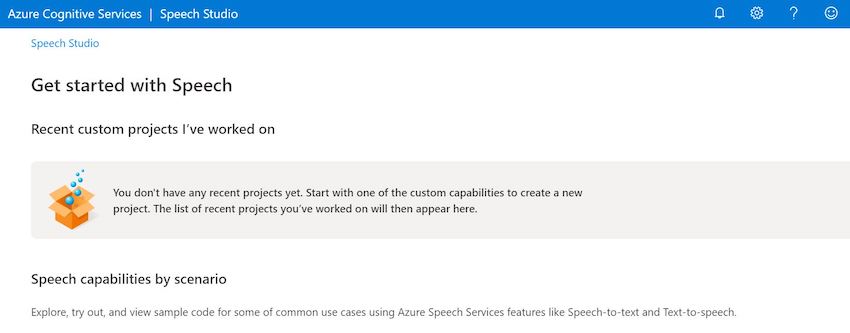 Azure Cognitive Speech Service