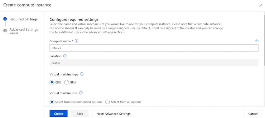 create Azure Machine Learning Studio