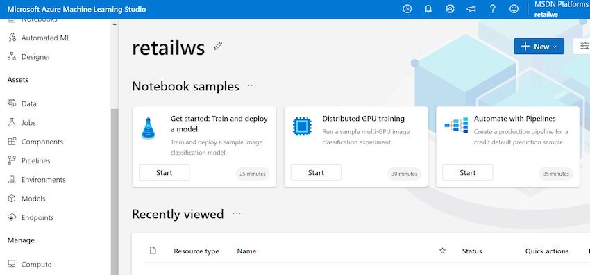 create Azure Machine Learning Studio