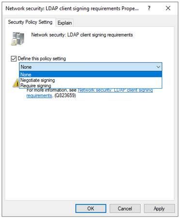 Define policy setting