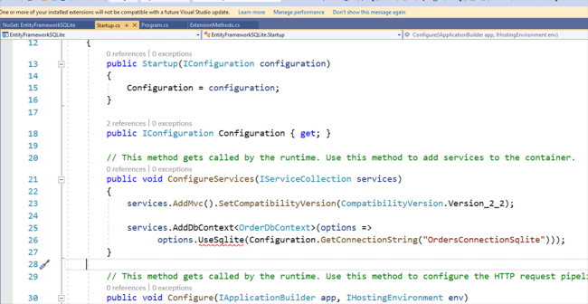 Entity Framework Core in Docker Container