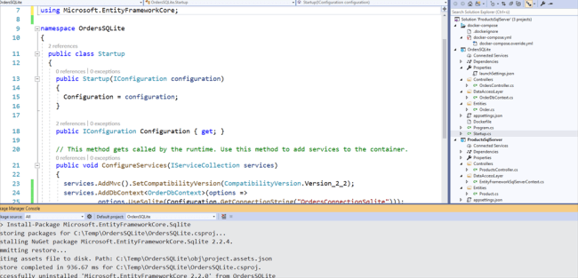 Entity Framework Core in Docker Container