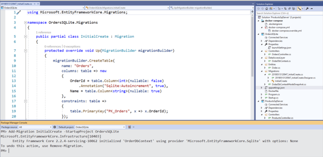 Entity Framework Core in Docker Container