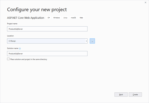 Entity Framework Core with SQL Server in Docker Container