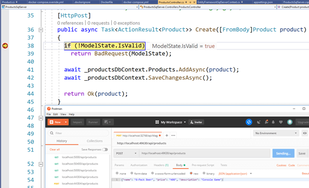 Entity Framework Core with SQL Server in Docker Container