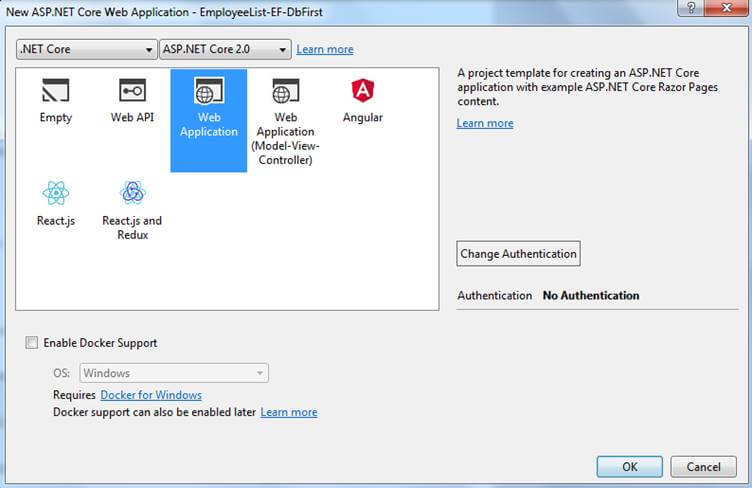 Entity Framework Database First In ASP.NET Core