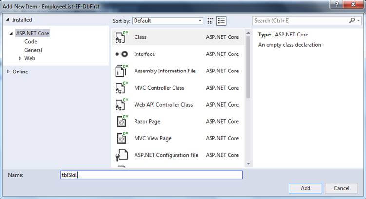Entity Framework Database First In ASP.NET Core