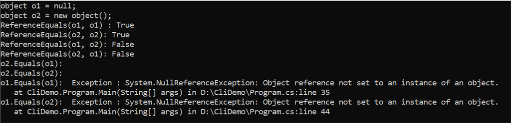 Equal, ==, And Reference Equal In C#