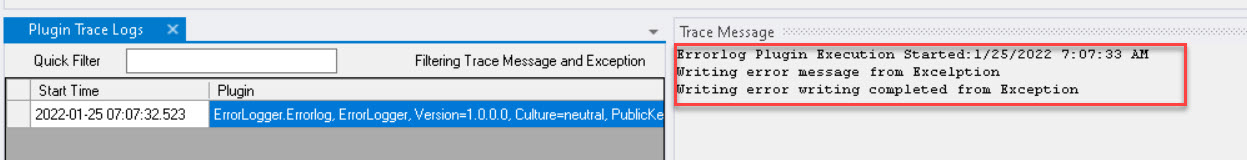 Error logging using D365 CE Plugin
