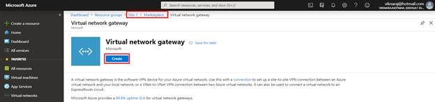 Establishing VPN Gateway Connection Between VNet To VNet