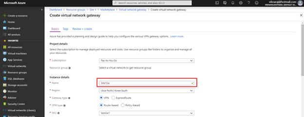 Establishing VPN Gateway Connection Between VNet To VNet