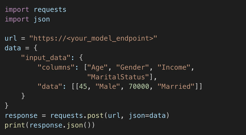 Sending request to endpoint