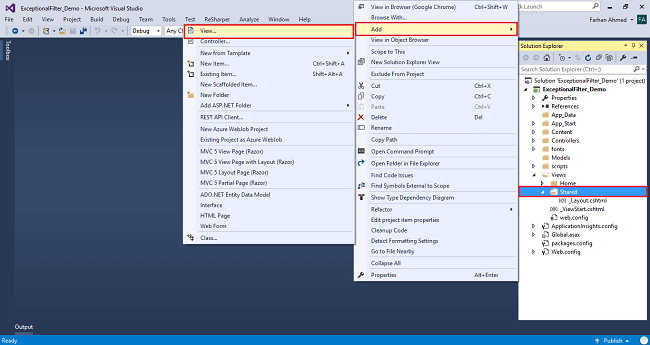 Exception Filter in ASP.NET MVC