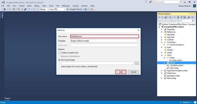 Exception Filter In ASP.NET MVC