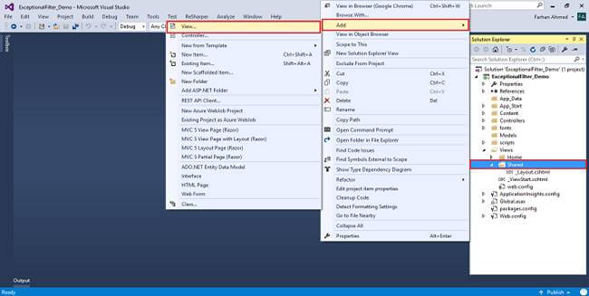 Exception Filter in ASP.NET MVC
