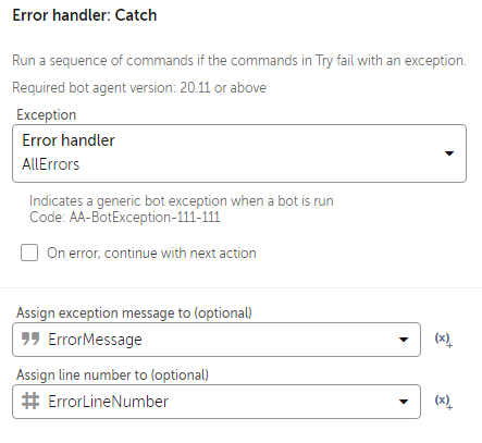 Exception Handling In Automation Anywhere