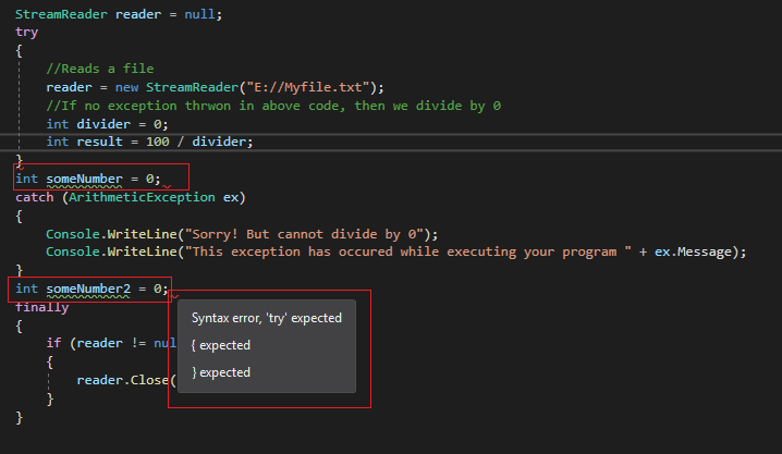 C# Exception and It's Types (With Examples)