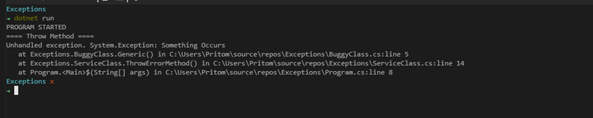 Exceptions in .NET