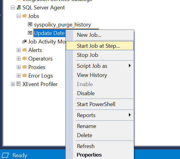 Execute Stored Proc Using SQL Job