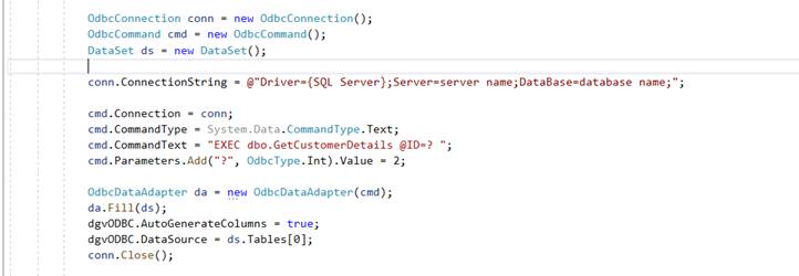 Executing SQL Queries And SQL Stored Procedure With ODBC