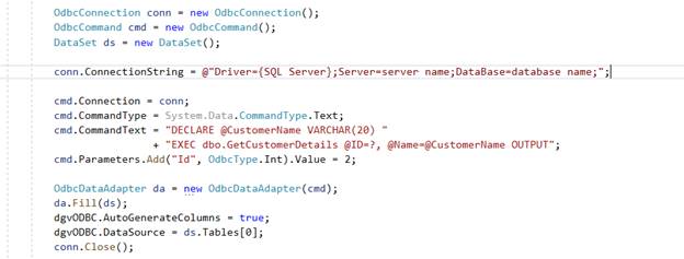 Executing SQL Queries And SQL Stored Procedure With ODBC